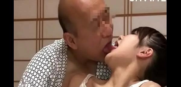 Delicious Japanese girl with natural tits surprises old man -